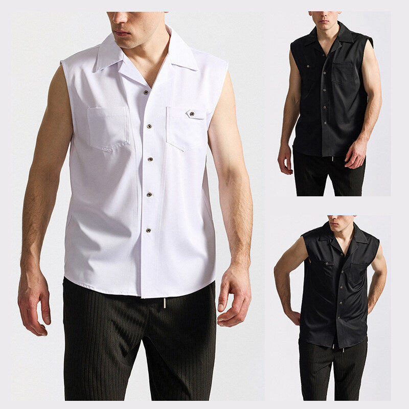 Herren Ärmelloses Revers-Shirt – Bild 4 | LuxeStyle