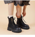 Retro-Höhenverstärkende Mid-Calf Martin-Boots