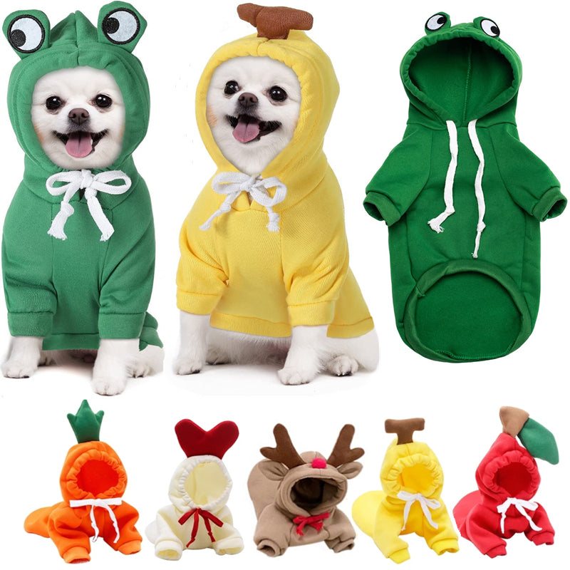 Fleece-Kapuzenpullover für Hunde mit Früchtedesign