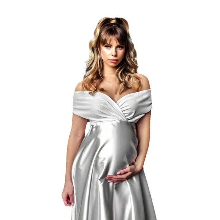 Schulterpartie mit hoher Taille – Abendkleid – Bild 5 | LuxeStyle