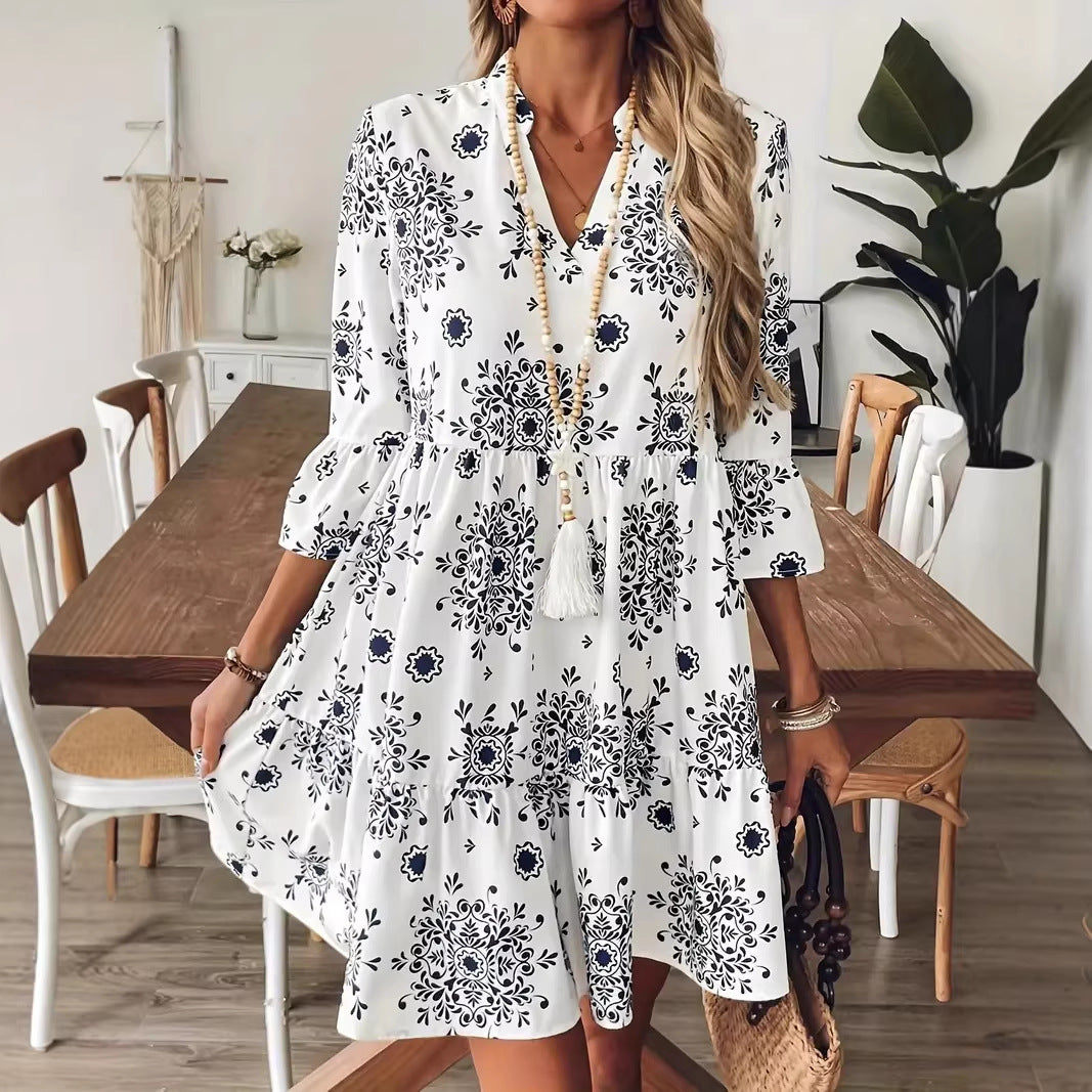 Elegantes Damenkleid mit 3/4-Ärmeln