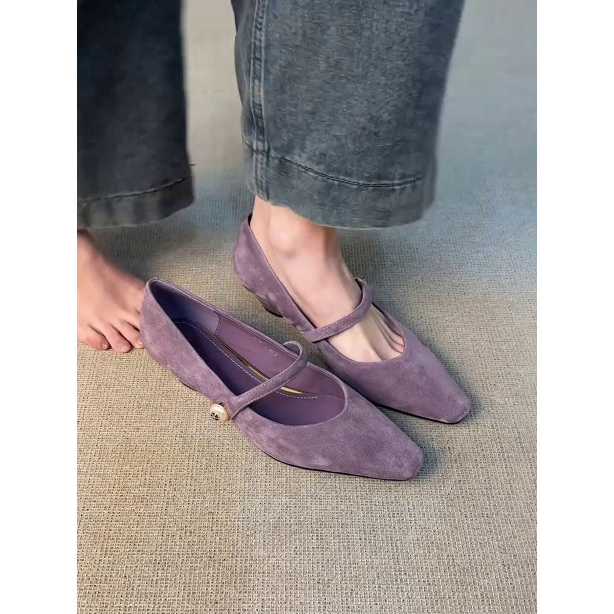 Mary Jane Slingback mit spitzem Zeh