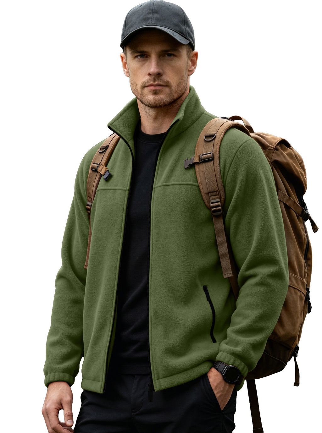 Herren Fleecejacke mit Stehkragen und Reissverschluss