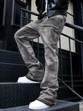 Graue Cropped Jeans
