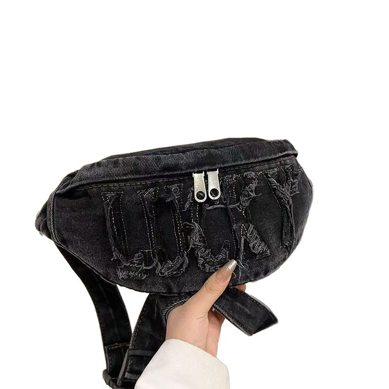 Unisex-Schultertasche aus Denim – Lucky Blue – Bild 2 | LuxeStyle