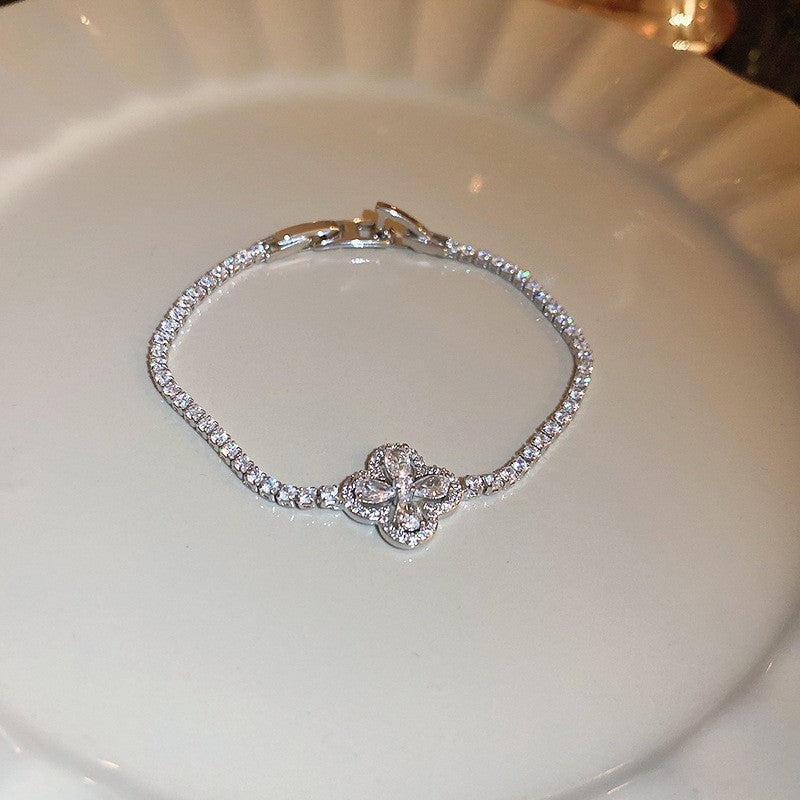 Vergoldetes Armband mit bunten Zirkonia-Ovalen – Ansicht 5