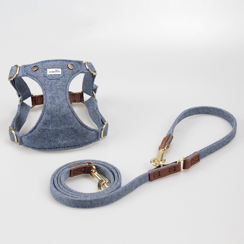 Verstellbares Denim-Hundegeschirr für kleine Hunde – Bild 8 | LuxeStyle