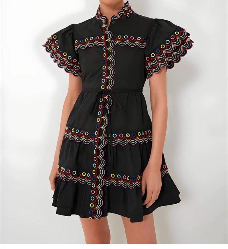 Damenleichtes Trägerkleid mit Rüschendetails