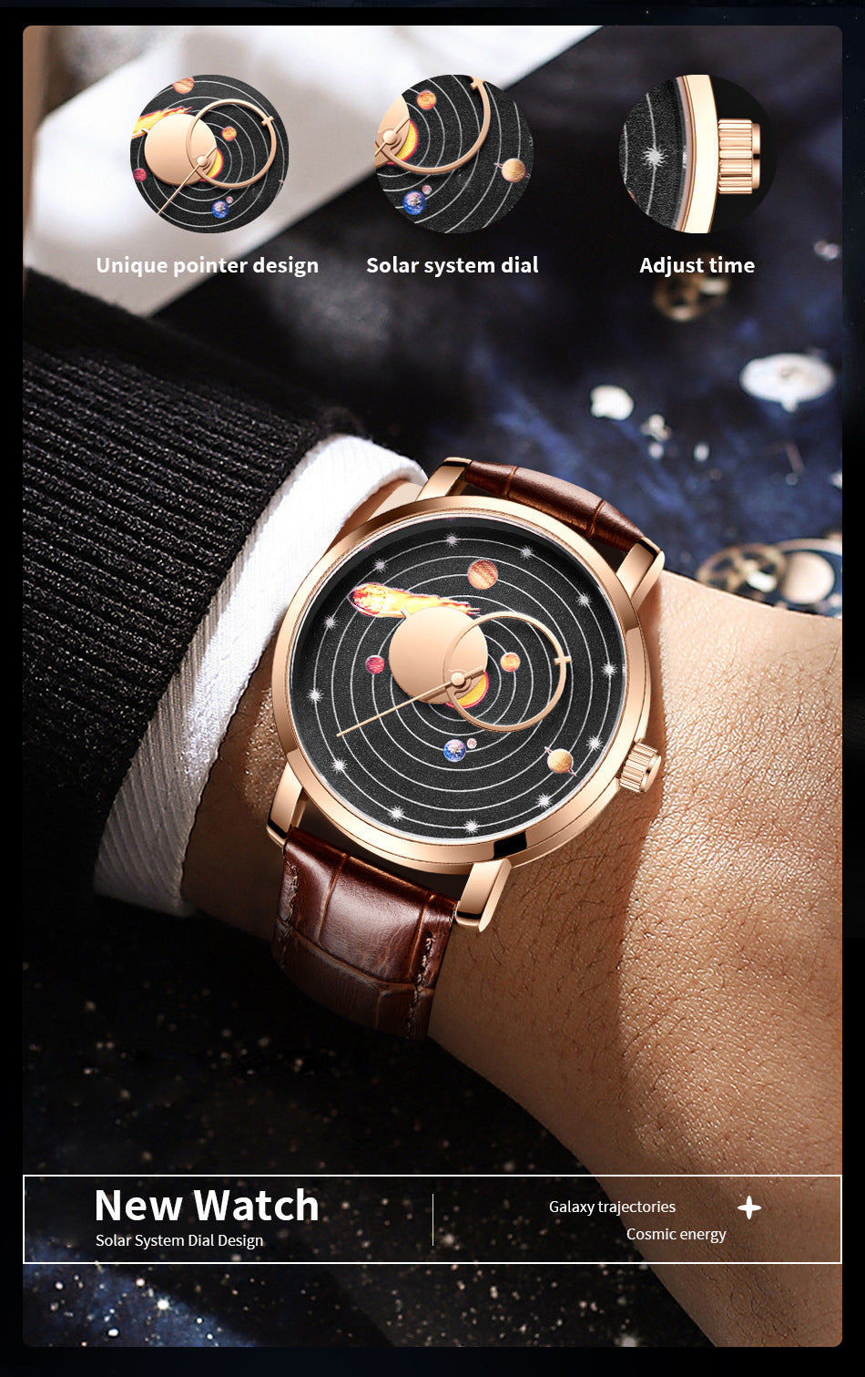 Klassische, schlichte Quarzuhr mit Lederarmband – Bild 3 | LuxeStyle
