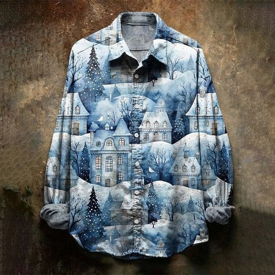 Herren-Langarmhemd mit Weihnachtsbaum-Muster – Bild 16 | LuxeStyle