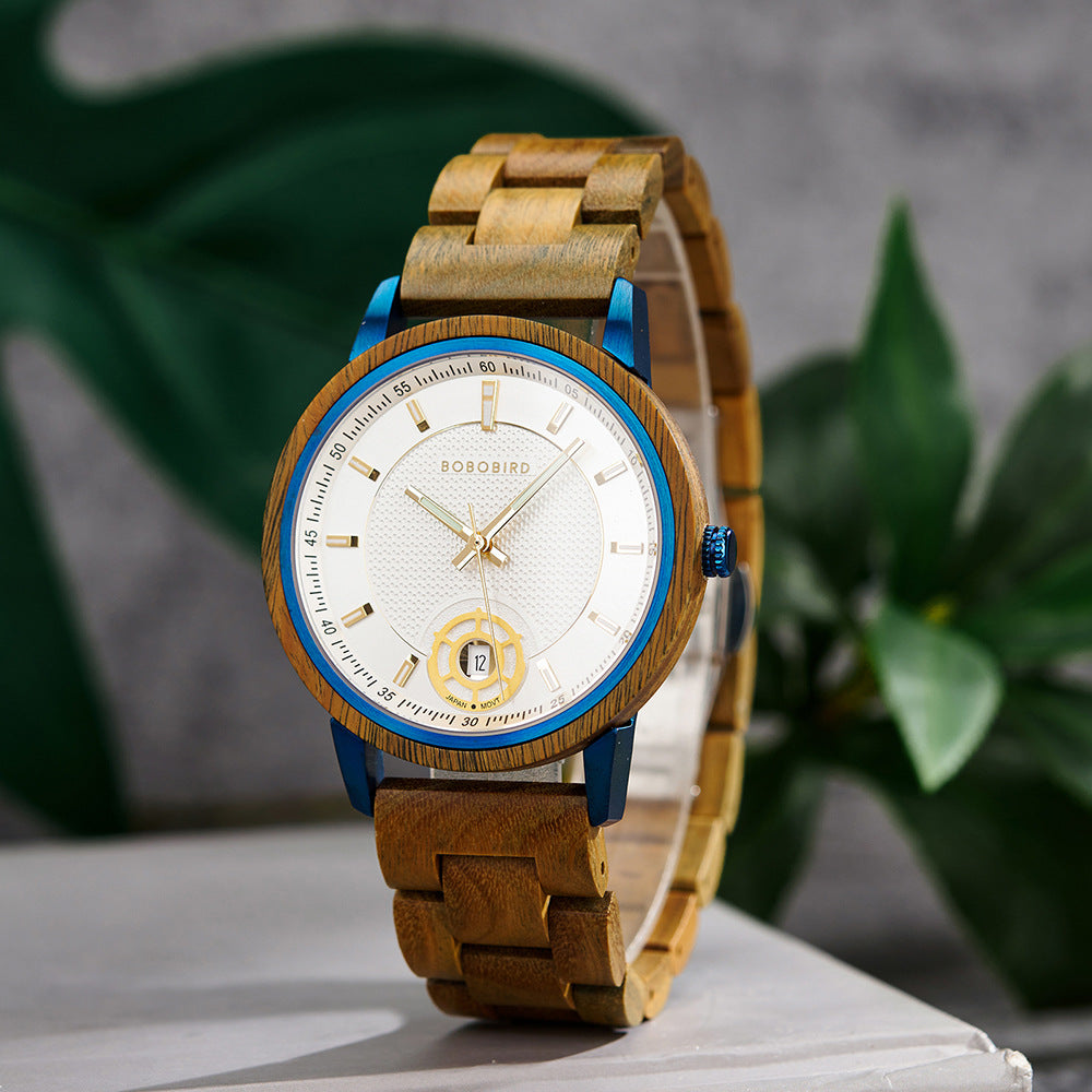 Herrenuhr aus Naturholz