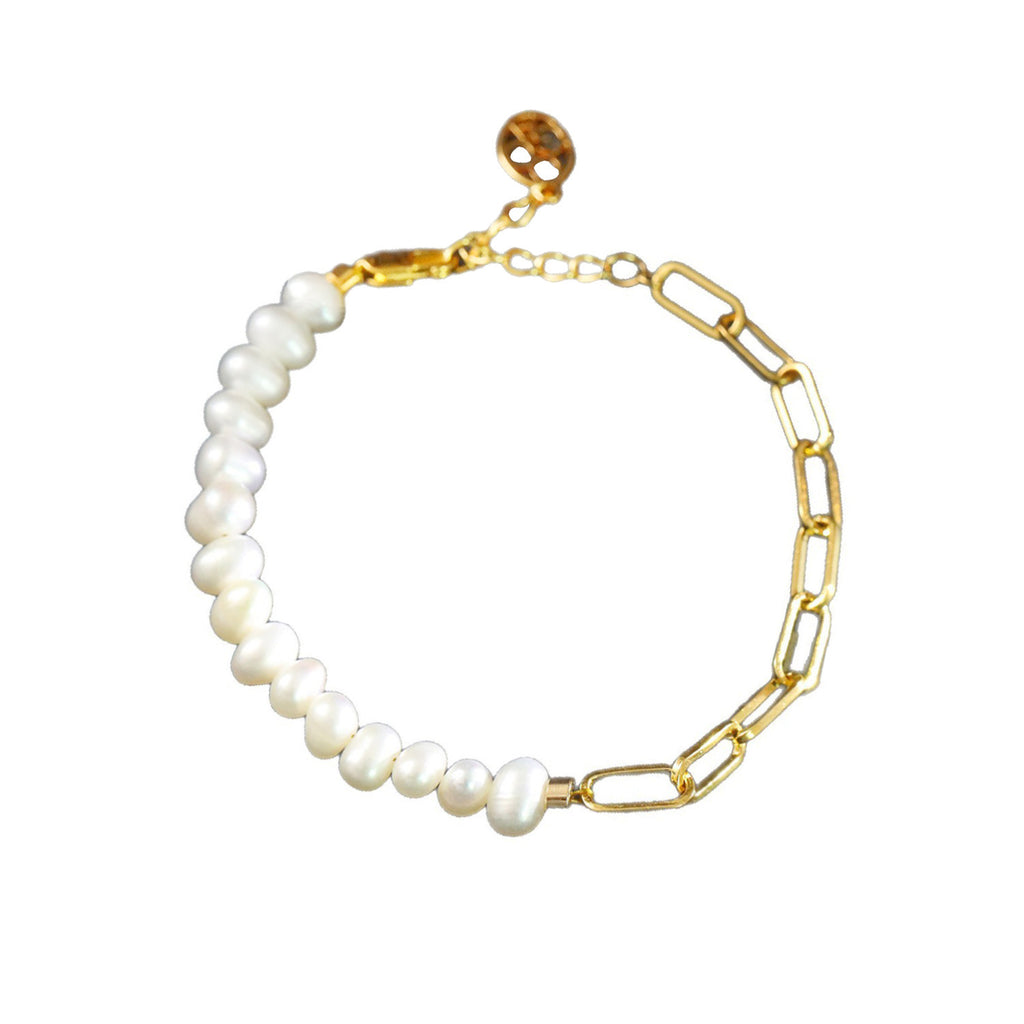 Armband mit Naturperlen und 18K Vergoldung