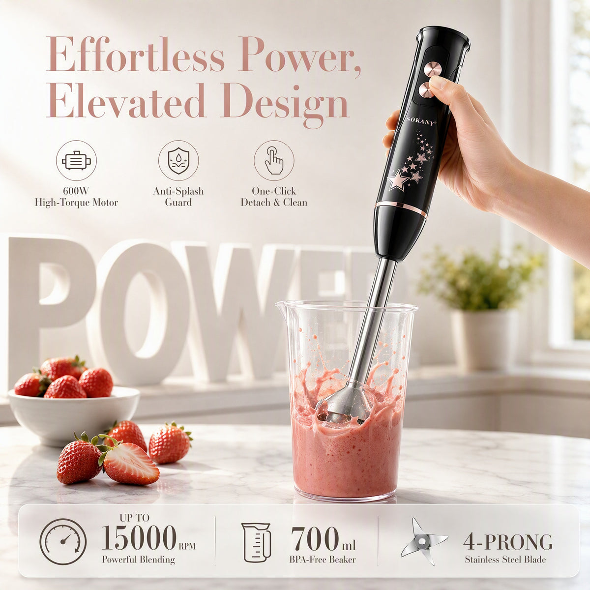 Elektrischer Stabmixer mit Mixbecher – Bild 2 | LuxeStyle