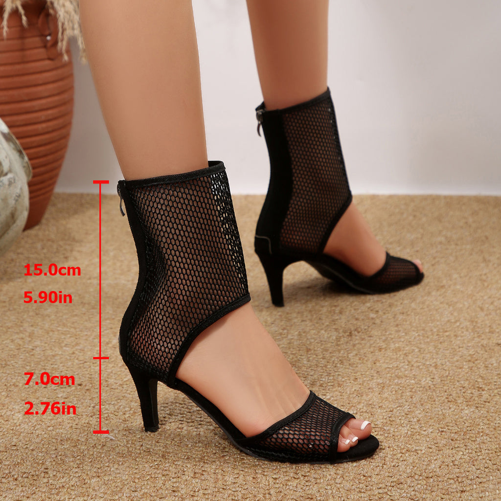 Sexy Roman Mesh Stiletto Sandalen