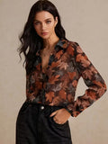 Hemdbluse mit Blumenmuster und Langarm – Bild 9 | LuxeStyle