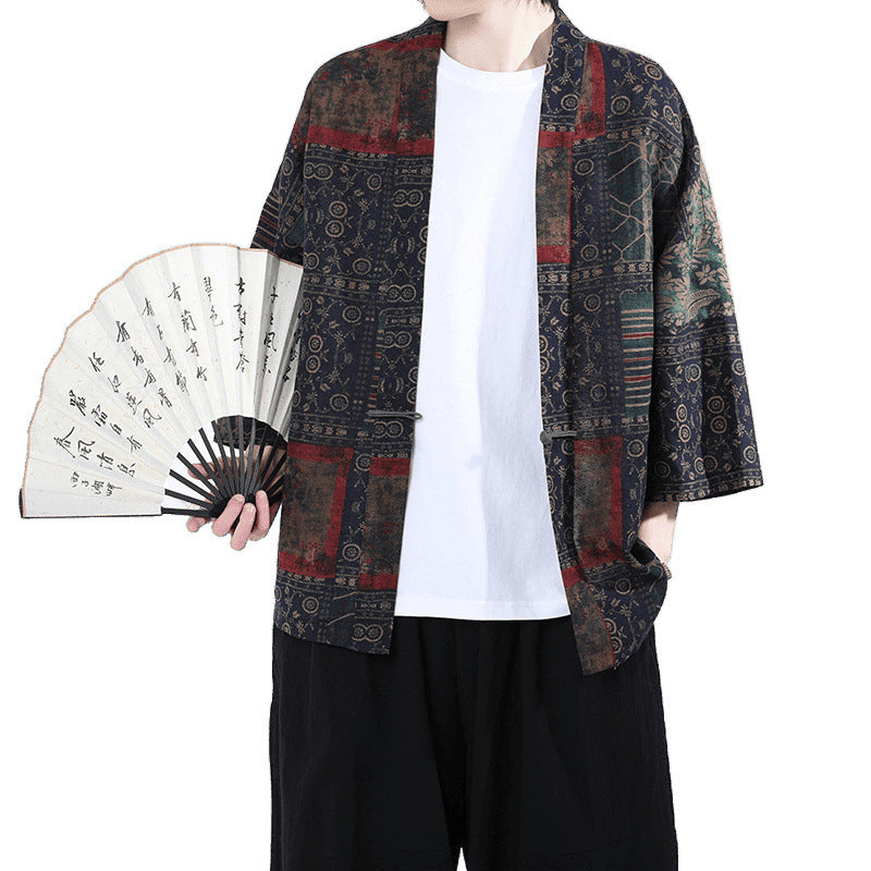 Chinesischer Cardigan mit Knopfleiste und Sonnenfaktor