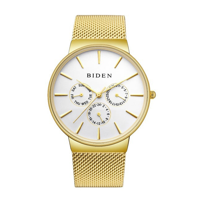 Herren Kalender Uhr mit Mesh-Armband – Bild 6 | LuxeStyle