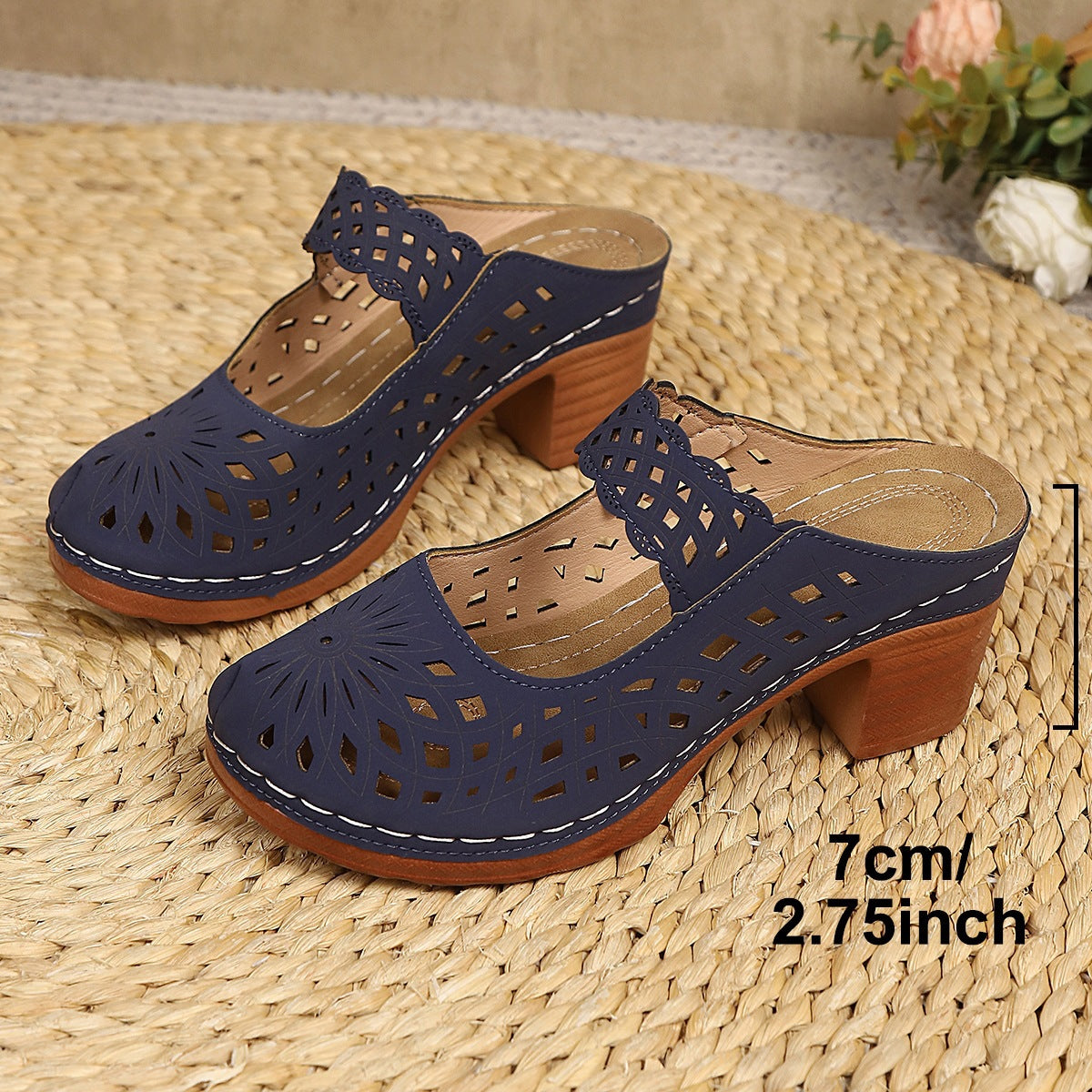 Slip-on Sandalen mit Blockabsatz