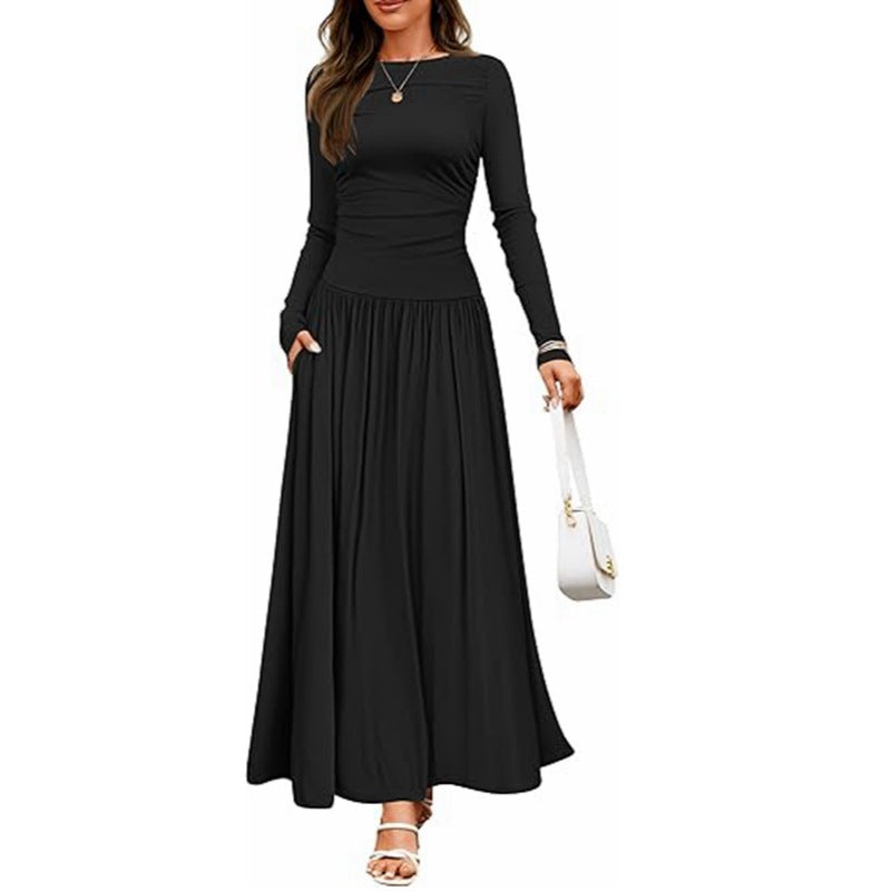 Langarm-Kleid mit Taschen