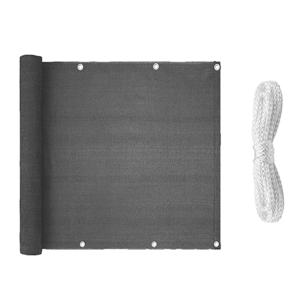Grau gestreiftes Balkon-Sonnenschutznetz | LuxeStyle