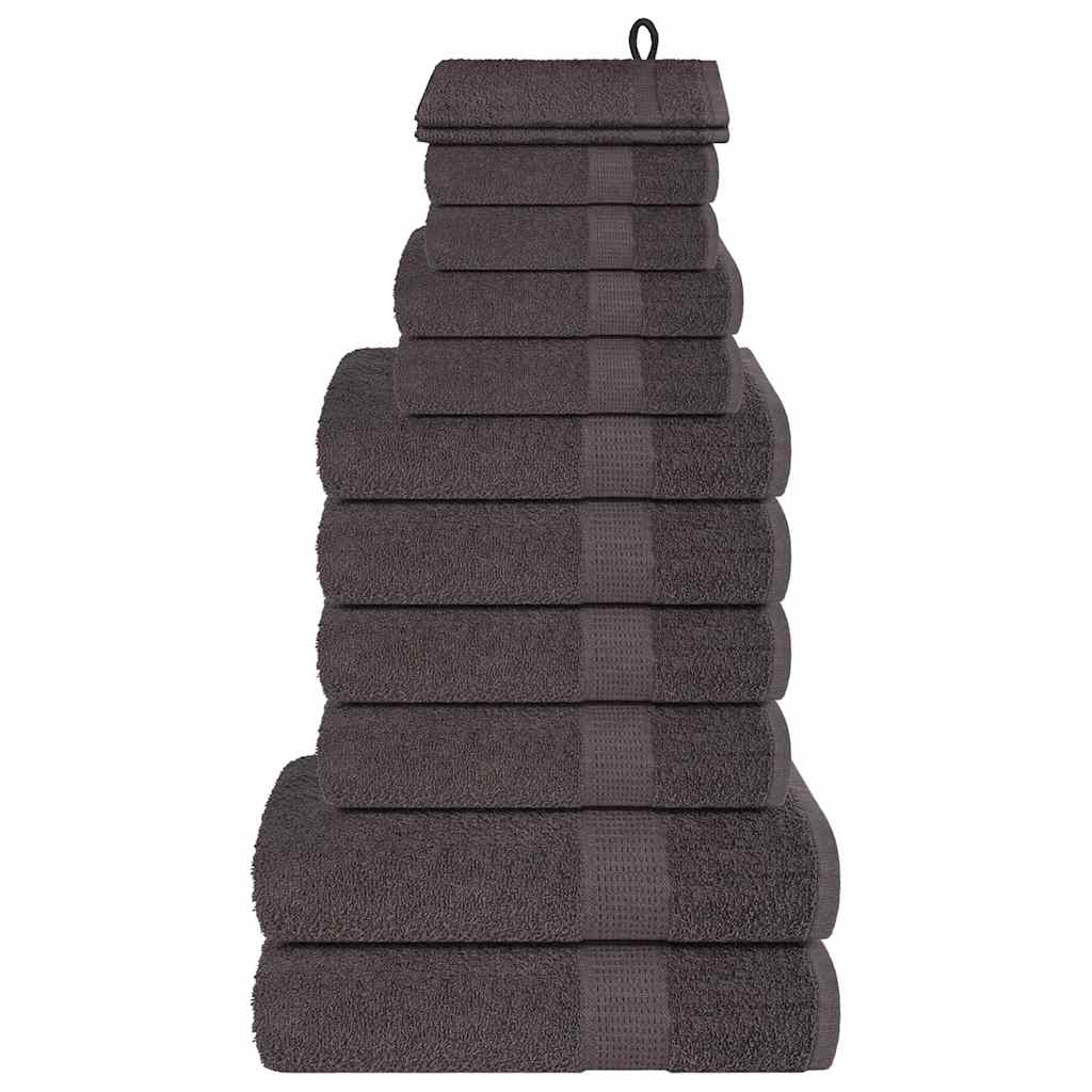 12-teiliges Handtuch-Set, Anthrazit, 100% Baumwolle