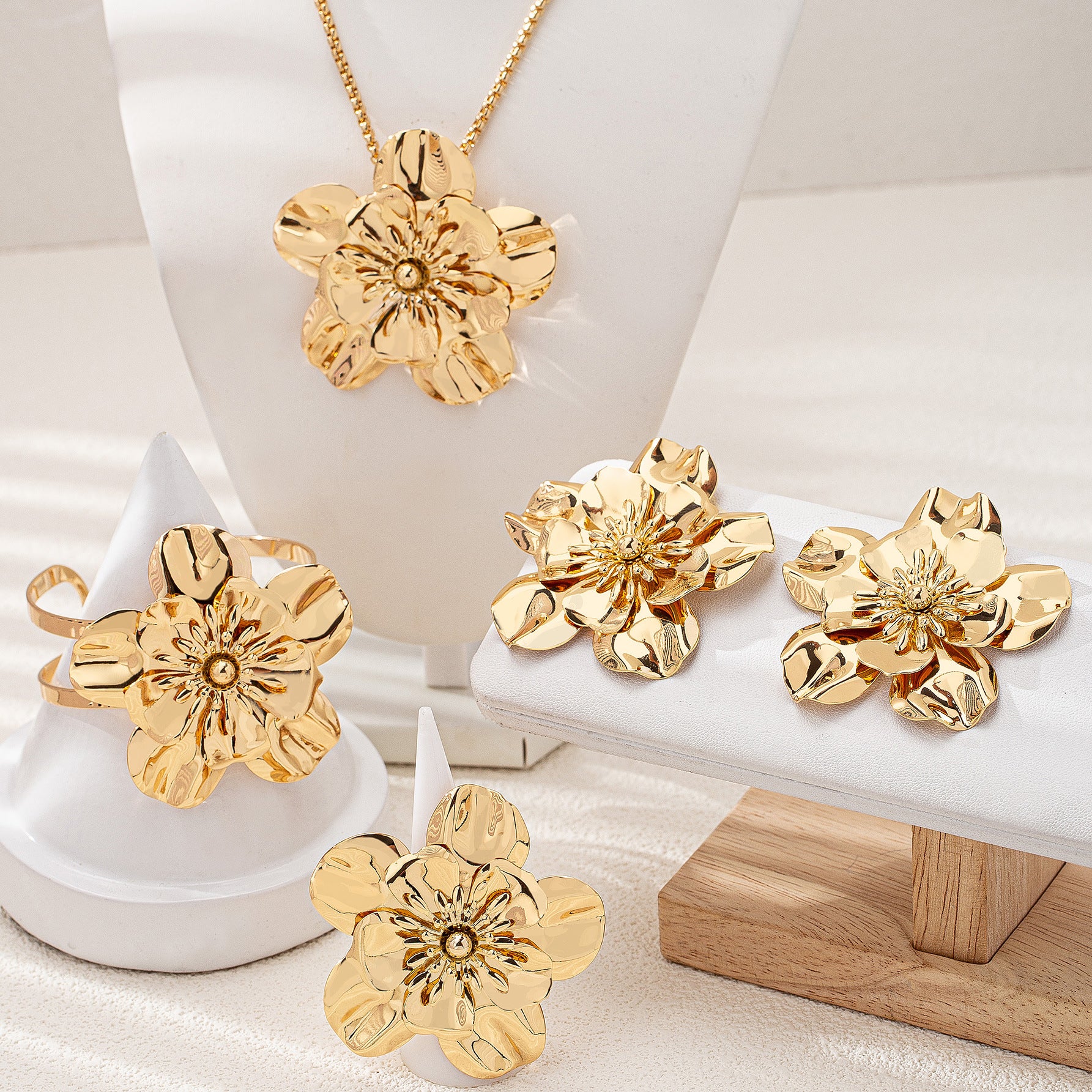 Retro Blumen Schmuckset