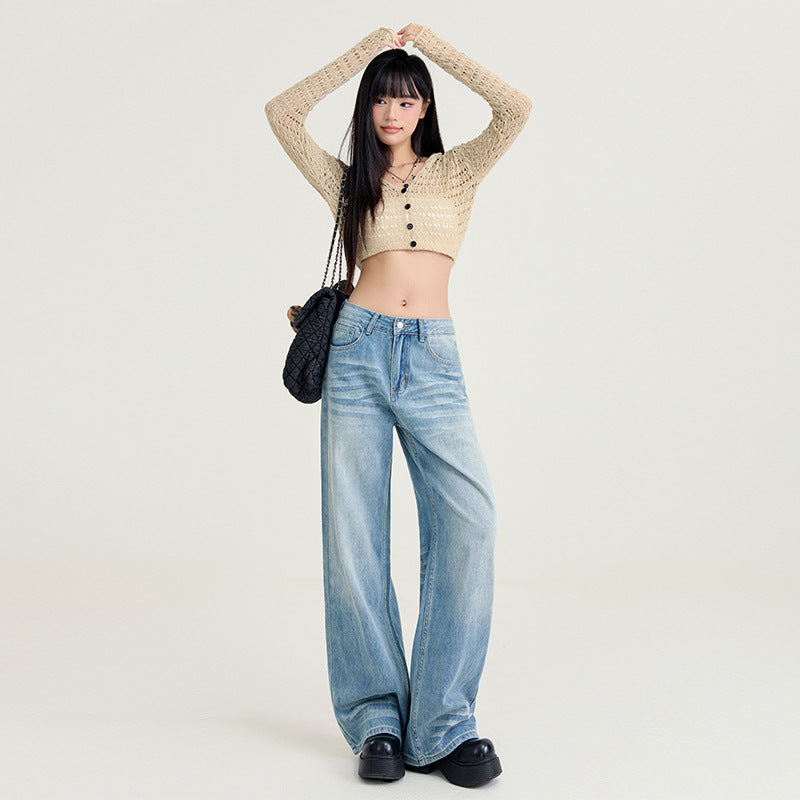 Vintage Wide-leg Jeans mit hohem Bund