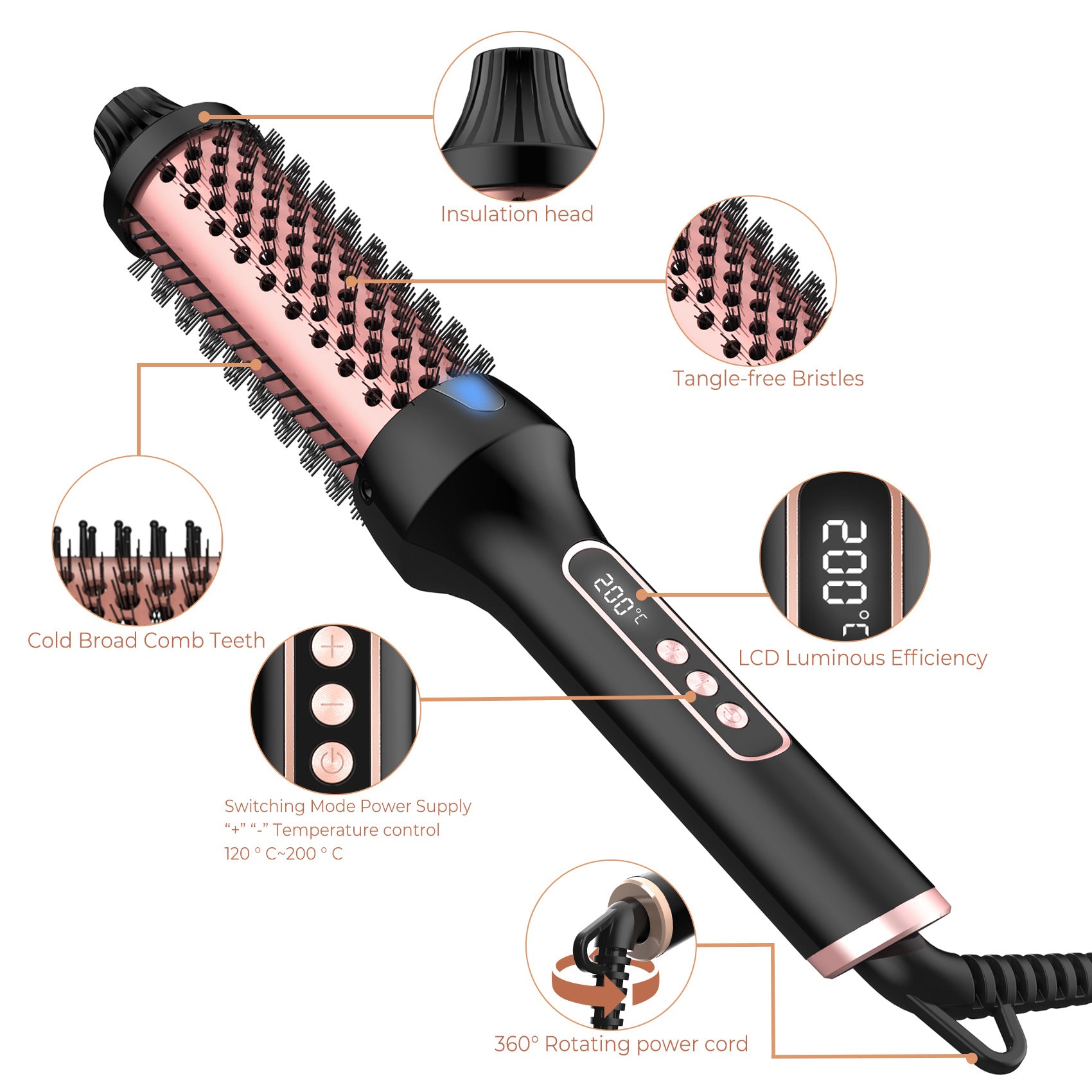 Anion-Roller Comb für glattes oder lockiges Haar – Ansicht 7