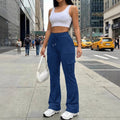 High-Waist Hose mit weitem Bein und Kordelzug