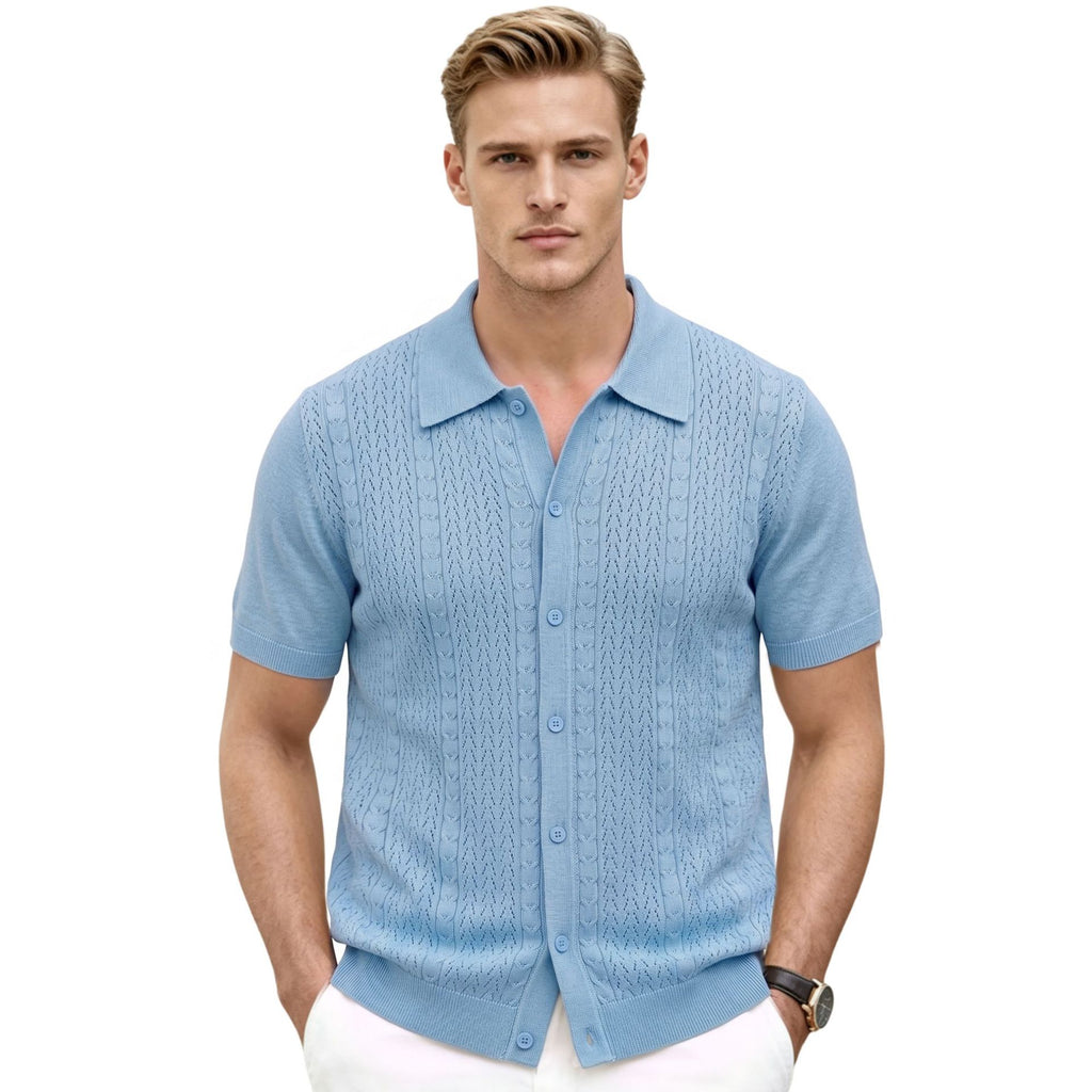 Luftiges Kurzarm-Stricktop für Herren