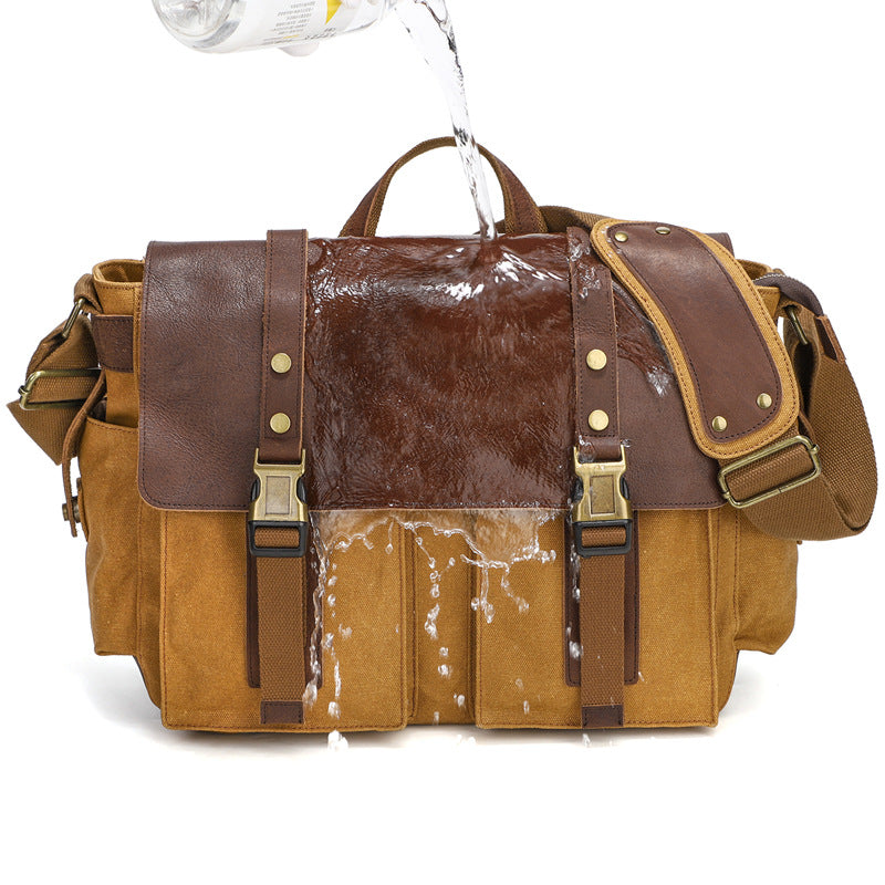 Waxed Canvas Schultertasche – Bild 4 | LuxeStyle