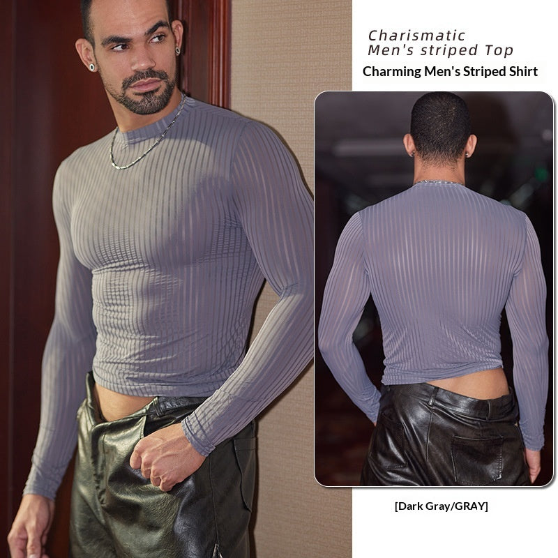 Gestreifter Herren-Top mit Stretch