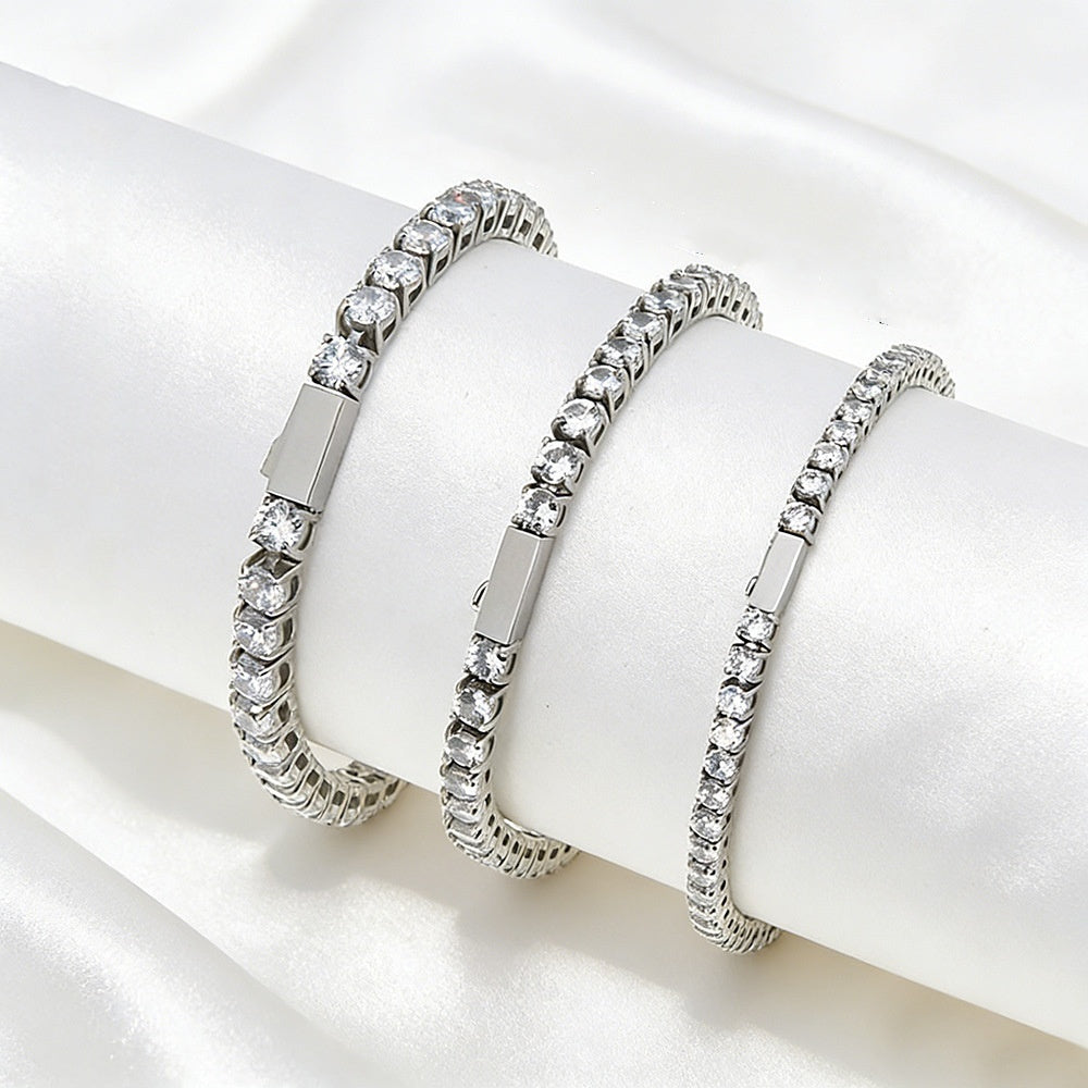 Tennis-Armband aus Edelstahl mit Zirkonia – Bild 5 | LuxeStyle