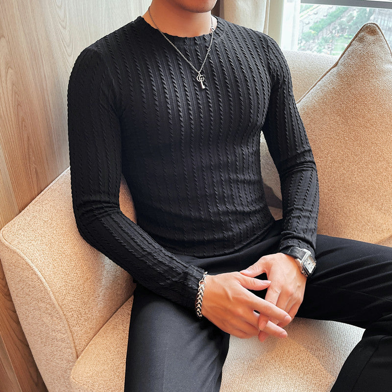 Rundhals Langarmshirt für Herren – Bild 10 | LuxeStyle