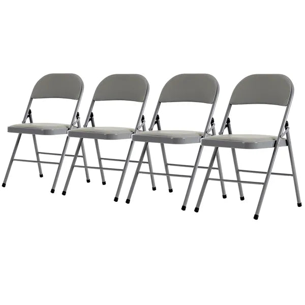 4er-Set klappbare Stühle, Grau – Ansicht 4