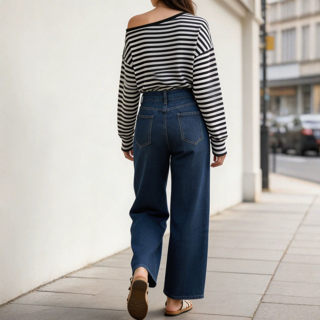 Retro Straight-Leg Jeans für Damen