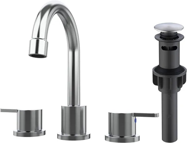 Badezimmerarmatur Edelstahl 2-Griff 8 Zoll 3-Loch 360°-Drehspülung mit