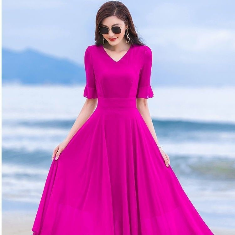 Chiffon Strand Maxi-Kleid – Bild 10 | LuxeStyle