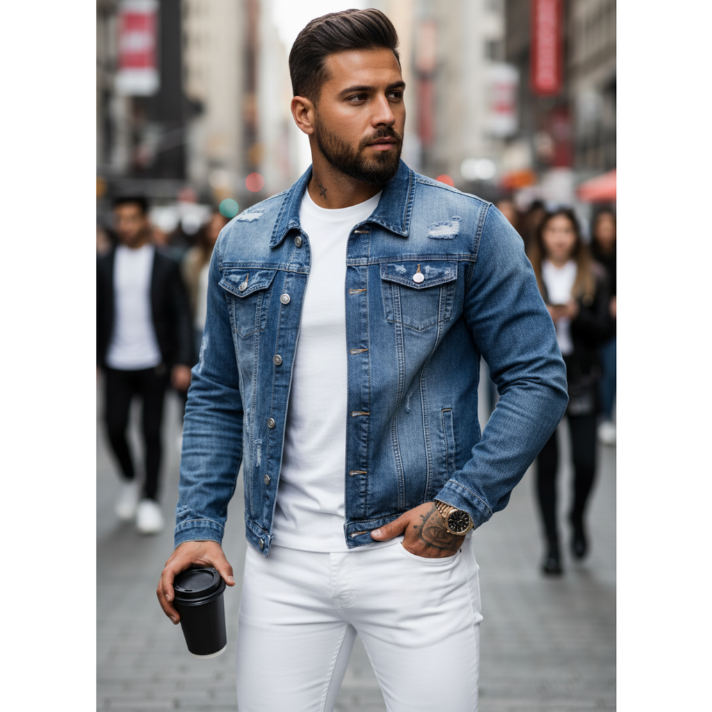 Schlanke Jeansjacke – Ansicht 3