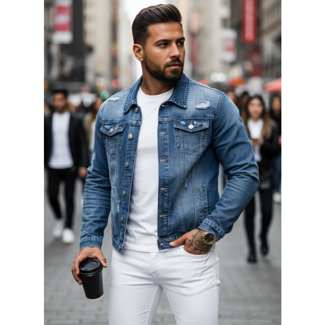 Schlanke Jeansjacke – Ansicht 3