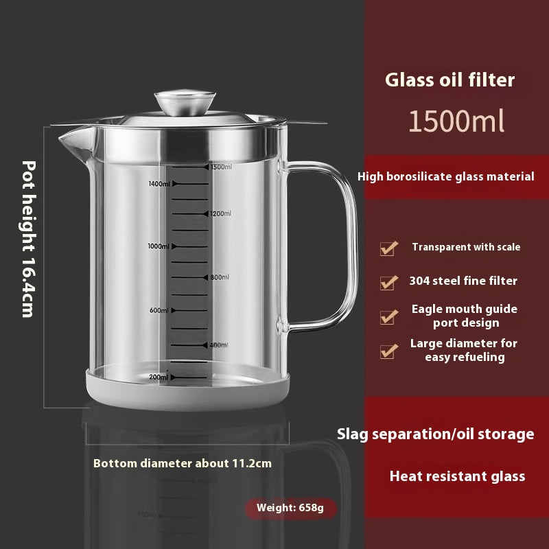 Glas-Ölfiltertopf für die Küche | LuxeStyle