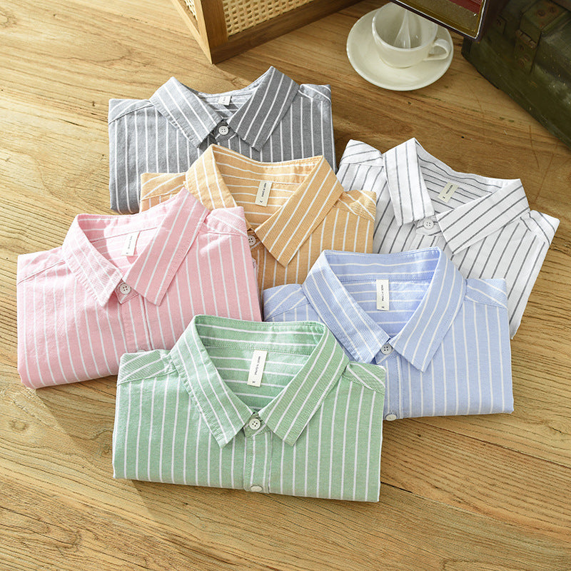 Gestreiftes Oxford Baumwollhemd für Herren – Bild 4 | LuxeStyle