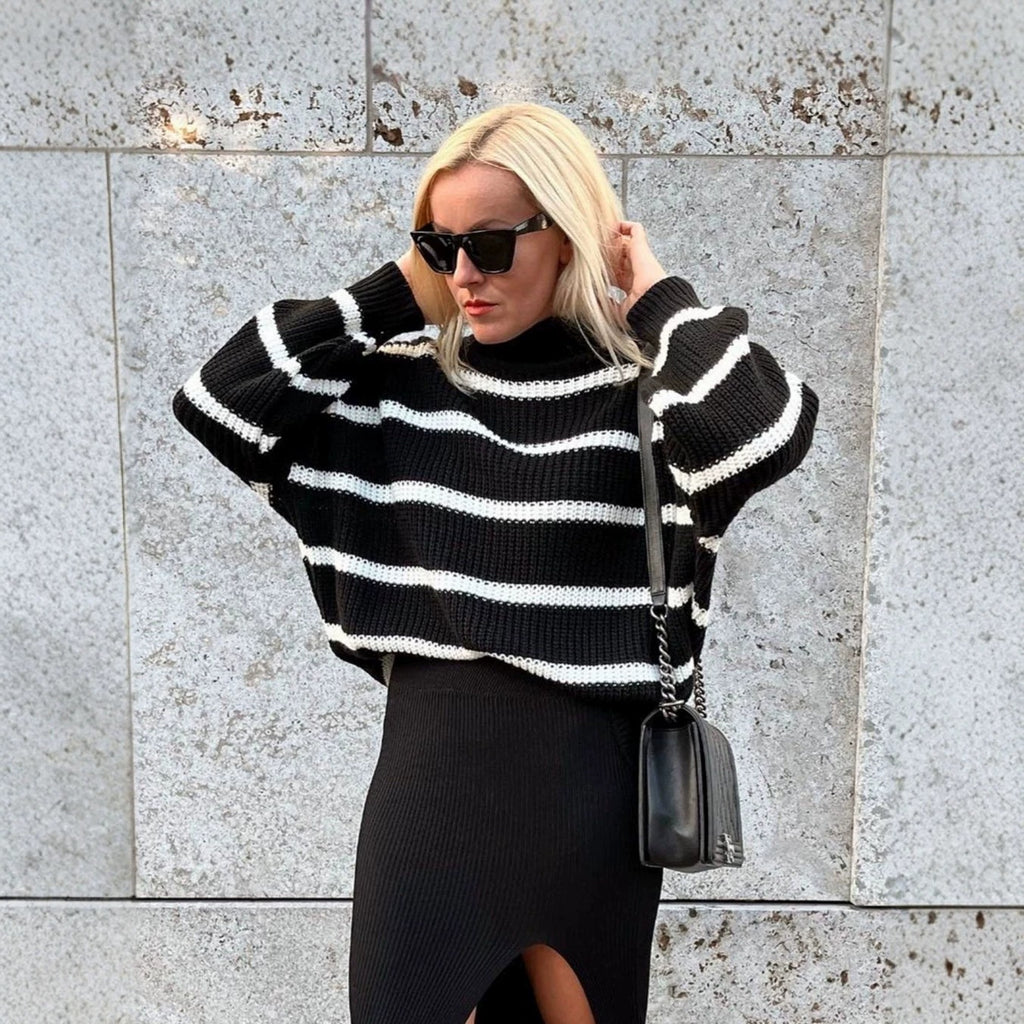 Gestreifter Rollkragenpullover – Bild 5 | LuxeStyle