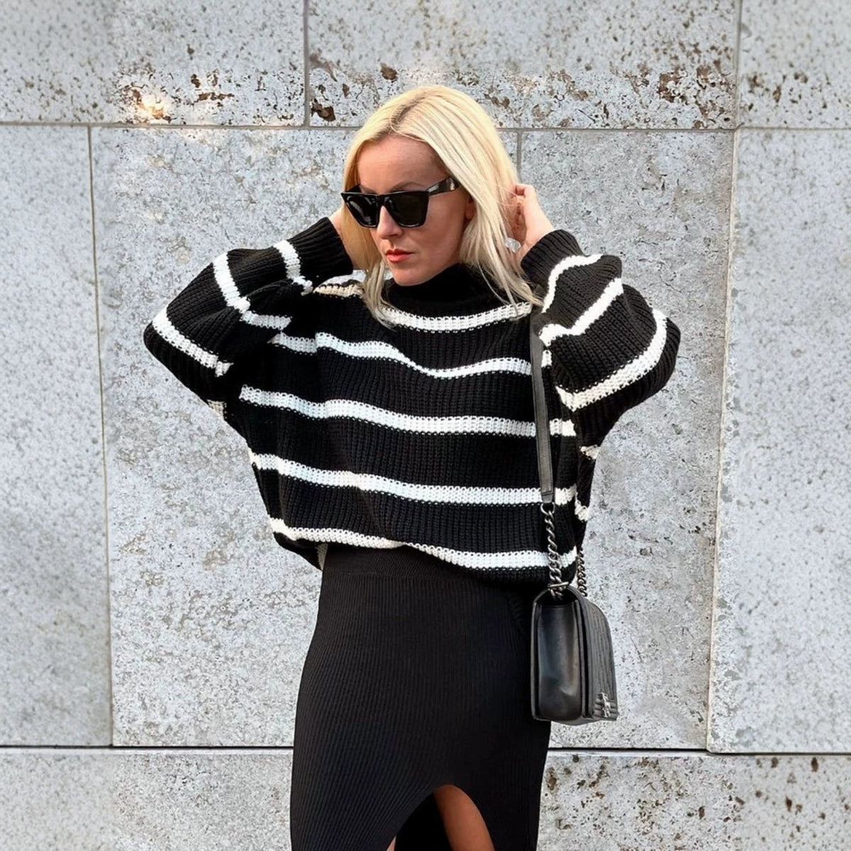 Gestreifter Rollkragenpullover – Bild 5 | LuxeStyle