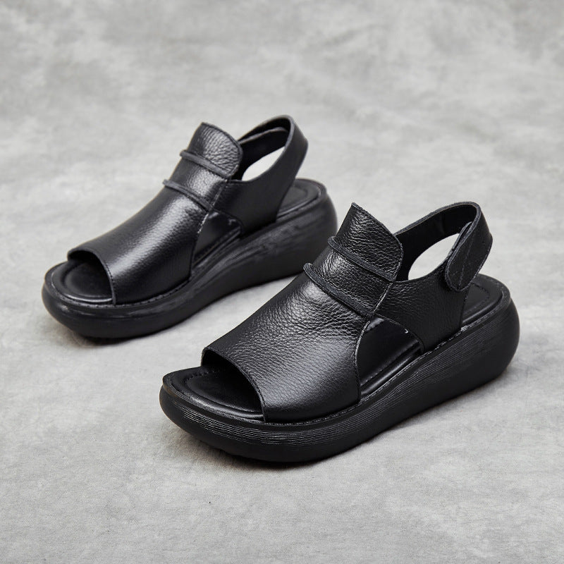Peep Toe Sandalen aus Rindsleder – Bild 3 | LuxeStyle