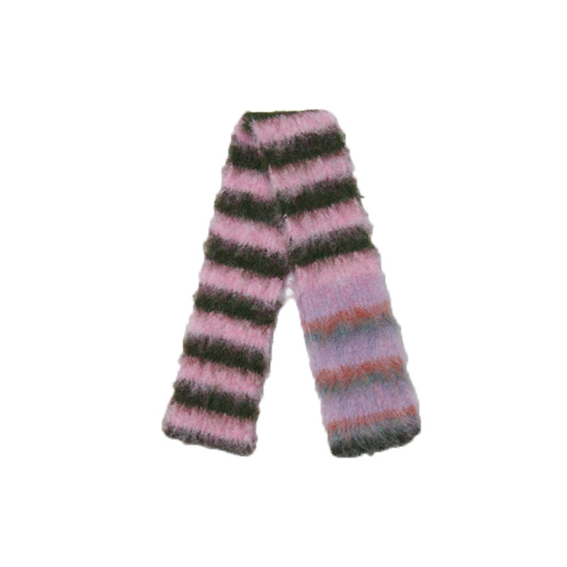 Schmaler Acryl-Strickschal – Weiss-Grün, Pink-Orange – Bild 7 | LuxeStyle