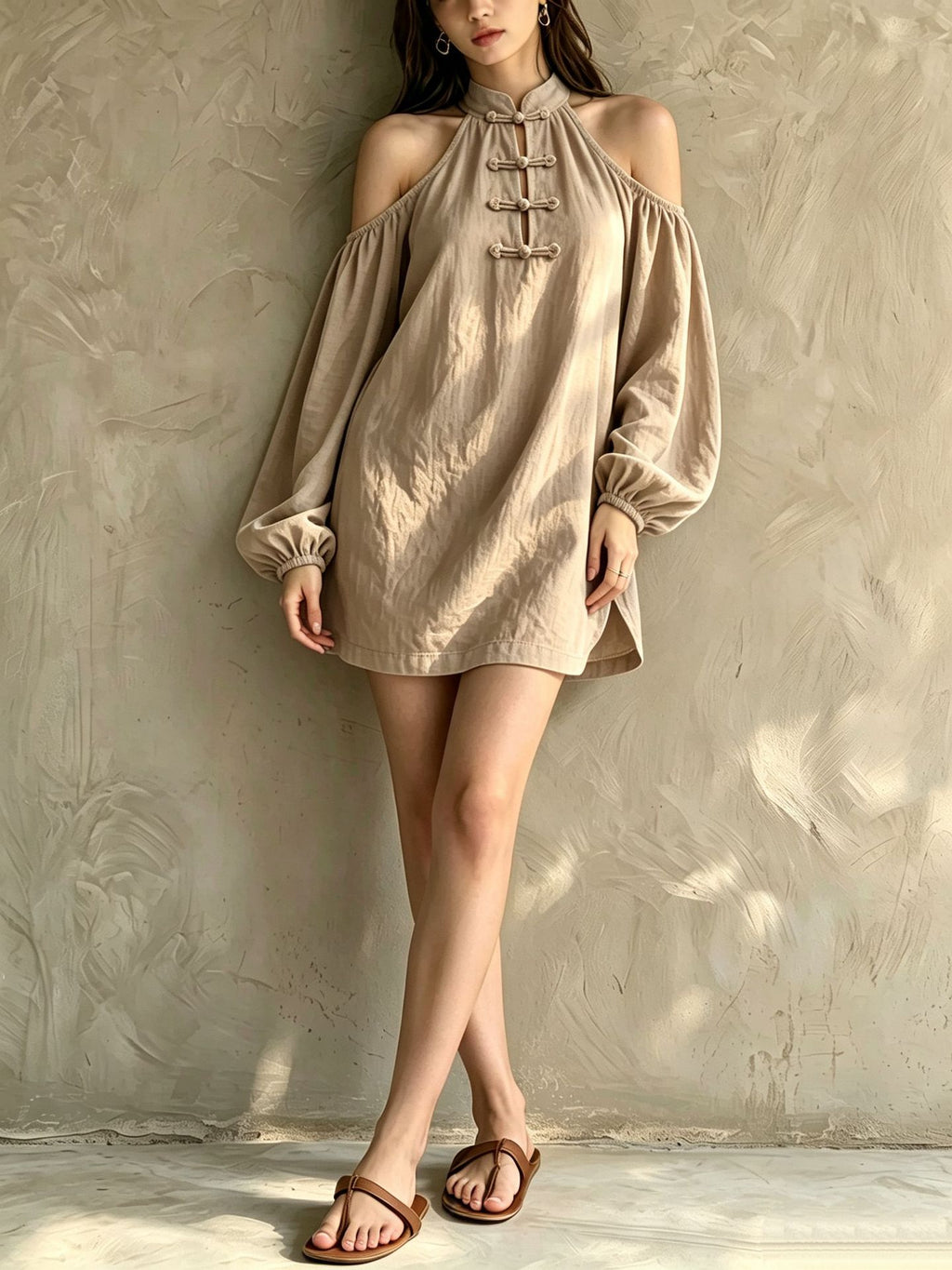 Off-Shoulder A-Linien Minikleid