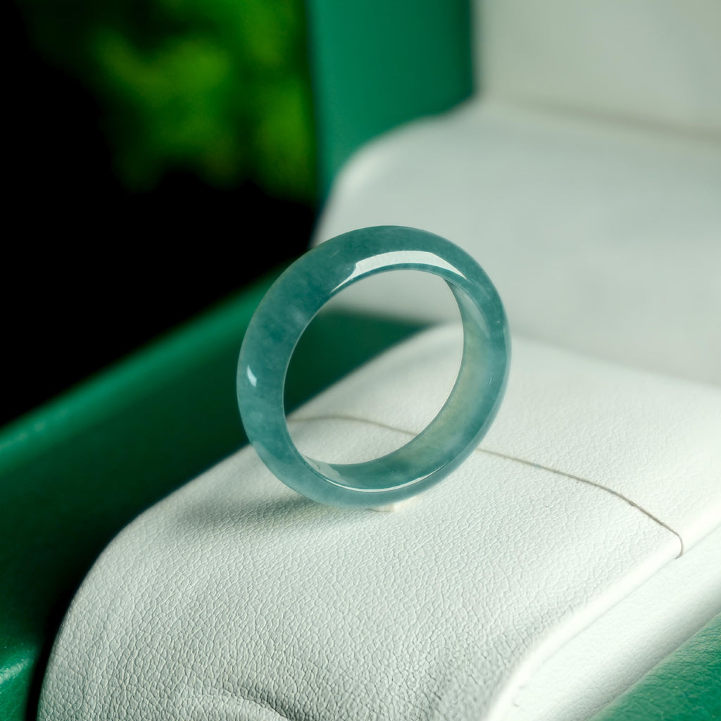 Breiter Ring mit Eis-Perlmutt-Effekt Hellblau-Grün
