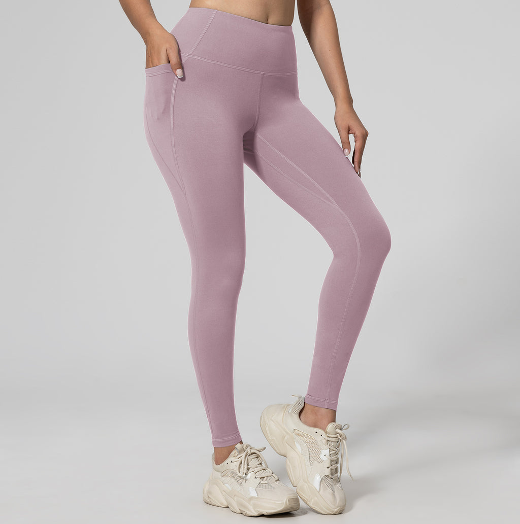 High-Waist Fitness Leggings mit Taschen