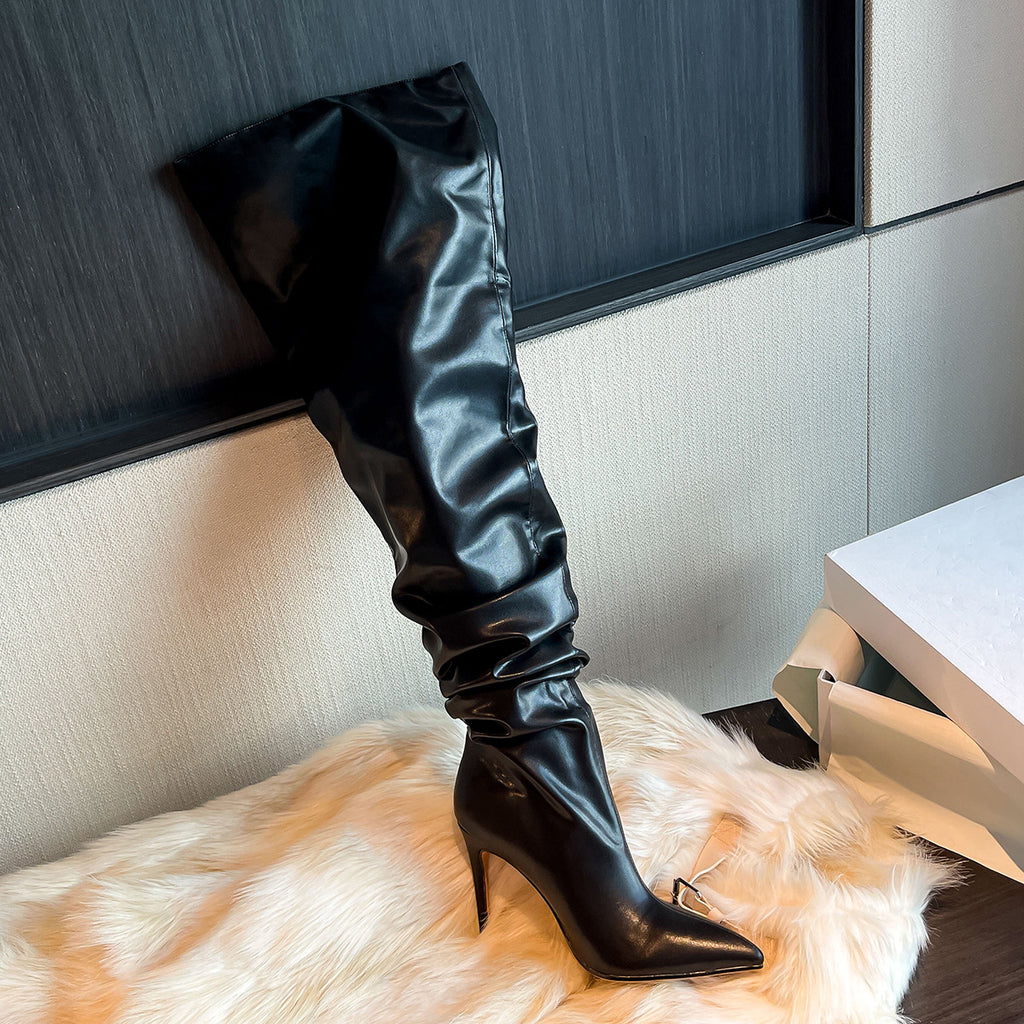 Weite-Absatz-Stiefel mit Stiletto-Absatz – Bild 7 | LuxeStyle